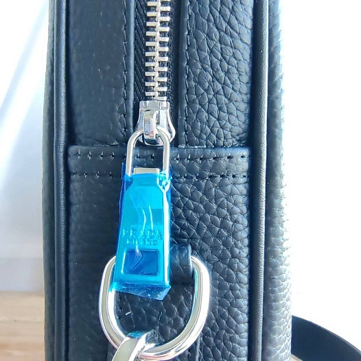 Мужская кожаная сумка Prada 38x28 см - Black   