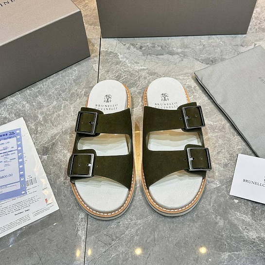Замшевые шлёпанцы Brunello Cucinelli Urban