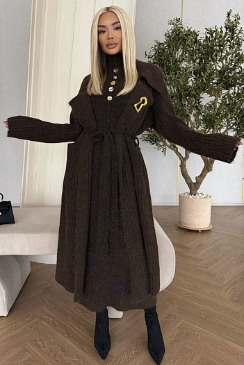 Женский костюм двойка Schiaparelli Premium - Coffee   