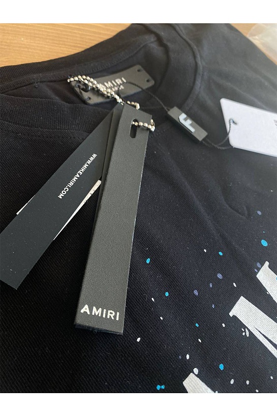 Оверсайз футболка Amiri "Paint Splatter" - Black