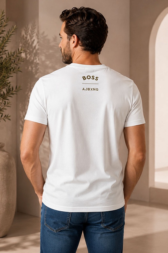 Мужская белая футболка Hugo Boss x AJBXNG