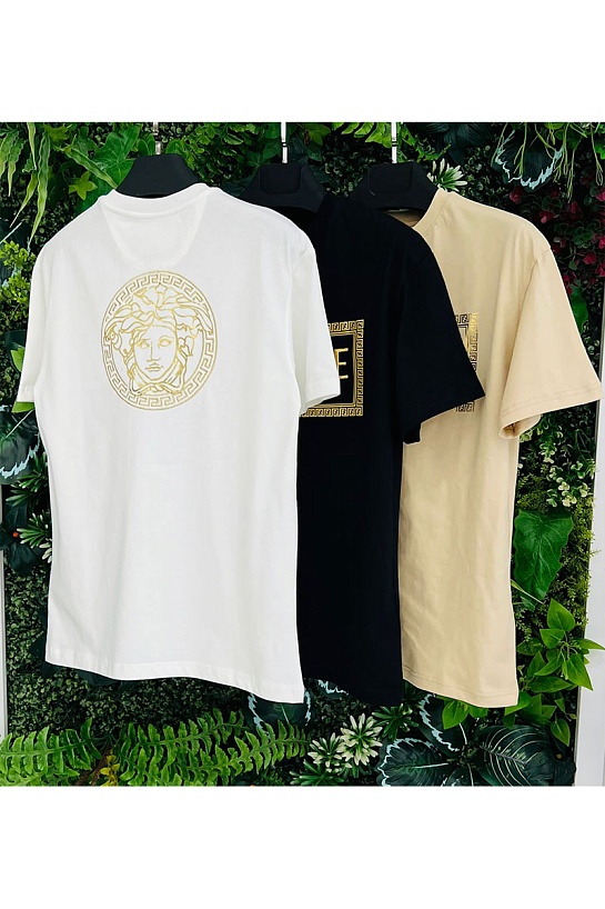 Чёрная футболка Collaboration Fendi x Versace Fendace Logo