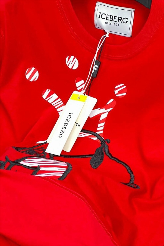 Мужская футболка Iceberg embroidered Snoopy - Red