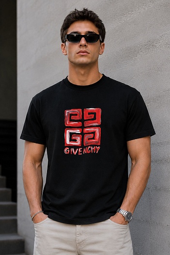 Мужская футболка чёрного цвета Givenchy 4G   