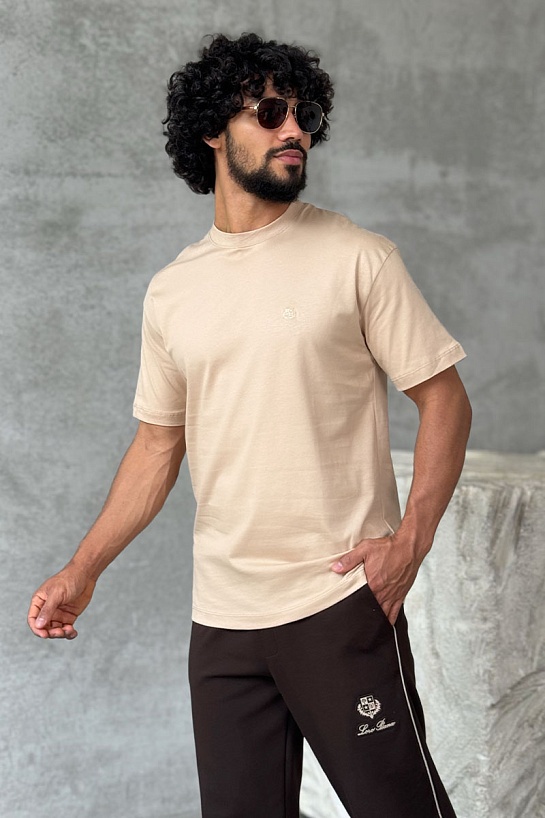Мужская бежевая футболка Loro Piana