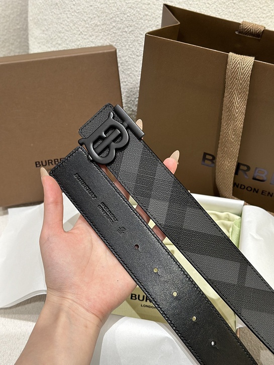 Кожаный ремень Burberry Check TB premium