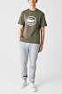 Мужская зелёная футболка Lacoste logo-print