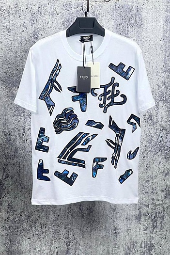 Белая мужская футболка Fendi   