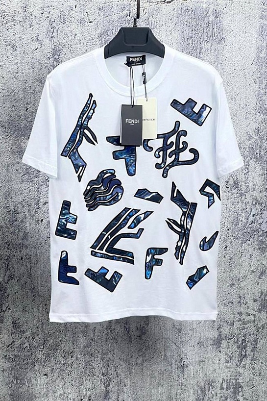 Белая мужская футболка Fendi