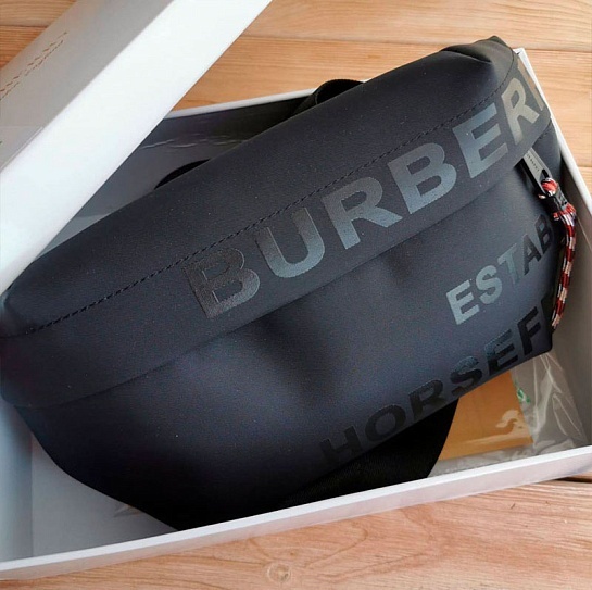 Текстильная сумка на пояс Burberry Sonny Bum Horseferry Print 28x14 см