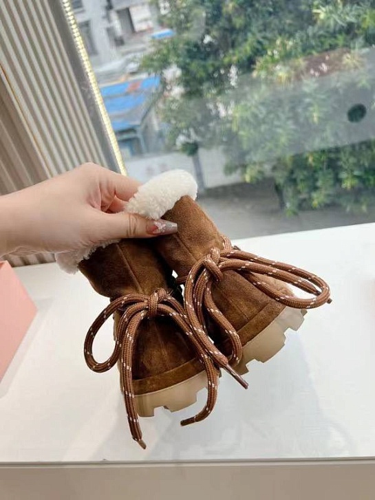 Женские замшевые угги с мехом MIU MIU Premium