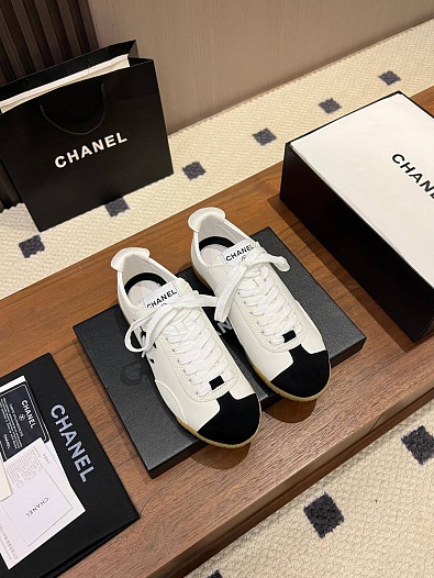 Женские кожаные кроссовки Chanel premium   