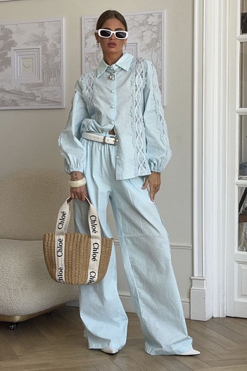 Женский голубой костюм Zimmermann   