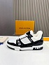 Кожаные кроссовки с мехом Louis Vuitton Trainer Premium - White / Black
