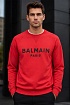 Мужской красный свитшот Balmain Paris logo-print