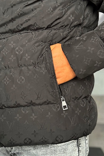 Мужская чёрная куртка Louis Vuitton monogram all-over   