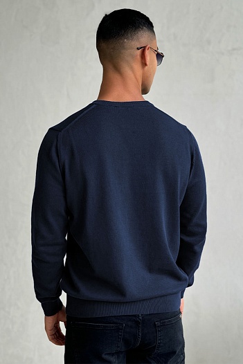 Мужской джемпер Tommy Hilfiger logo-embroidered - Navy   