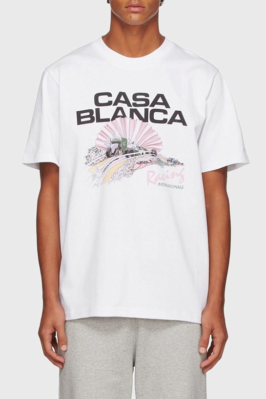 Белая оверсайз футболка Casablanca graphic-print