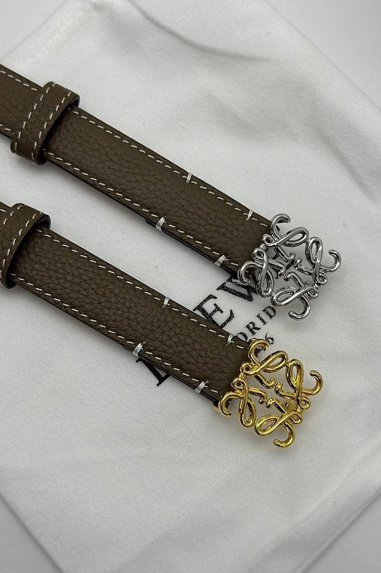 Женский кожаный ремень Loewe Anagram - ширина 2 см, длина 75 / 80 / 85 / 90 см (2 расцветки)