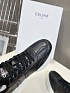 Женские кожаные кроссовки Celine чёрного цвета