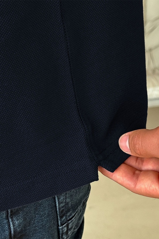 Мужское тёмно-синее поло Dolce & Gabbana logo-plaque