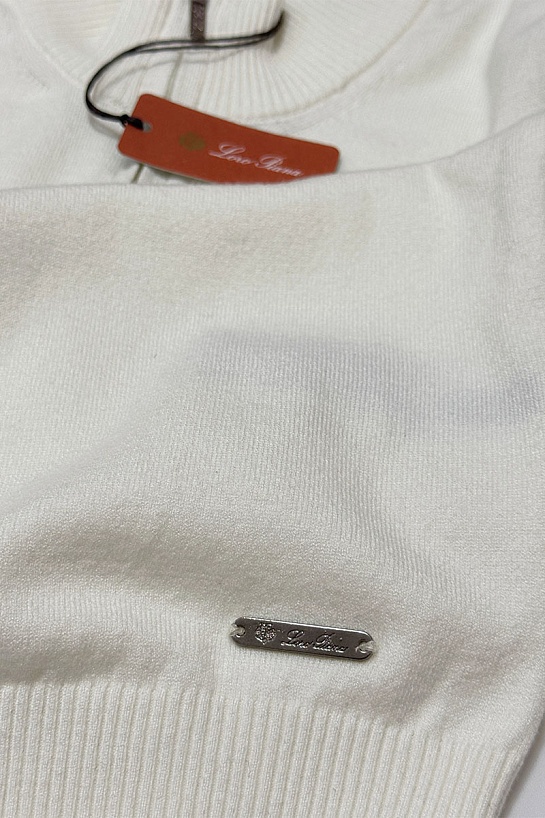 Белый джемпер Loro Piana Zip Neck