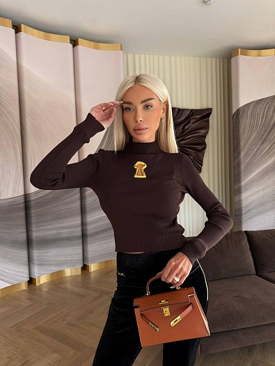 Женский лонгслив Schiaparelli Premium - Brown   