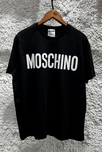 Черная оверсайз футболка Moschino logo-print   