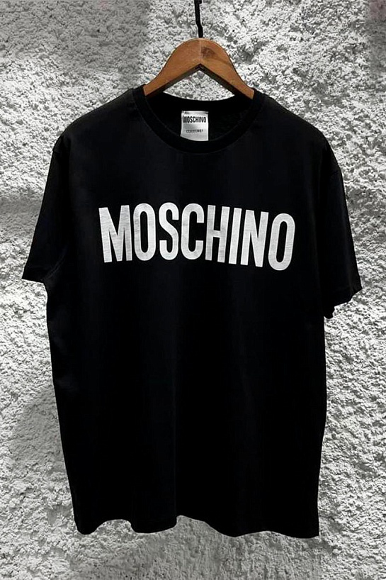 Черная оверсайз футболка Moschino logo-print