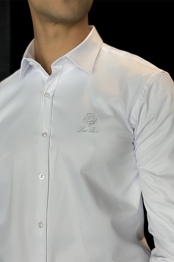 Мужская белая рубашка Loro Piana   