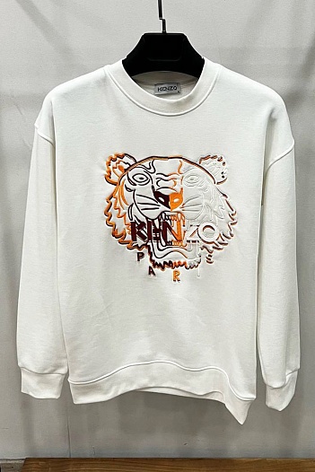 Мужской белый свитшот Kenzo Tiger Head embroidered   