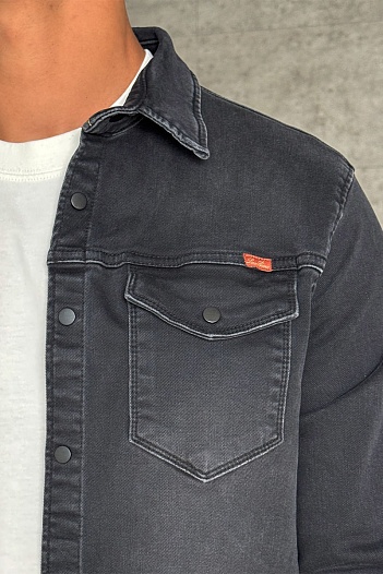 Джинсовая рубашка Loro Piana чёрного цвета   