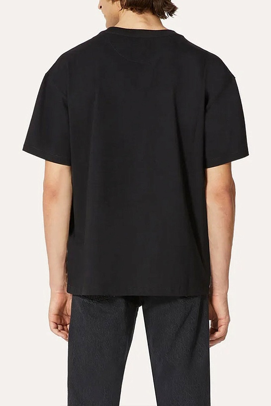 Мужская чёрная футболка Valentino brocade patch