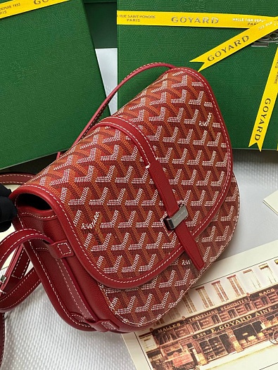 Кожаная сумка Goyard Belvedere Messenger PM premium 22x17x6 см   