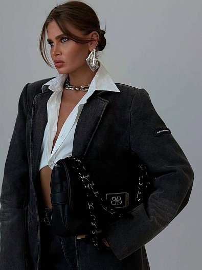 Женский чёрный пиджак Balenciaga   