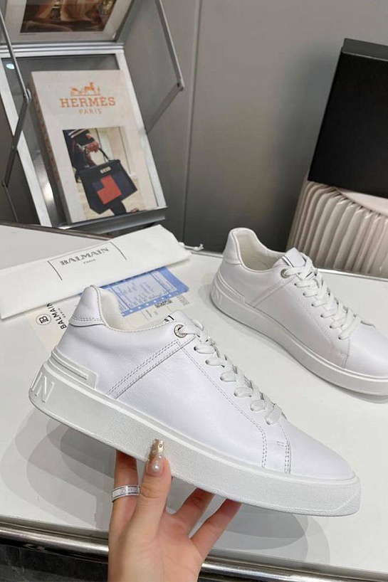 Мужские кожаные кроссовки Balmain B-Court