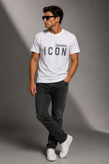 Мужская футболка Dsquared2 "ICON" - White   