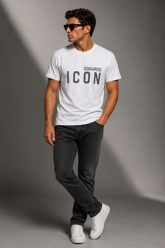 Мужская футболка Dsquared2 "ICON" - White