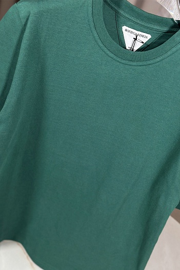 Зелёная оверсайз футболка Bottega Veneta basic   