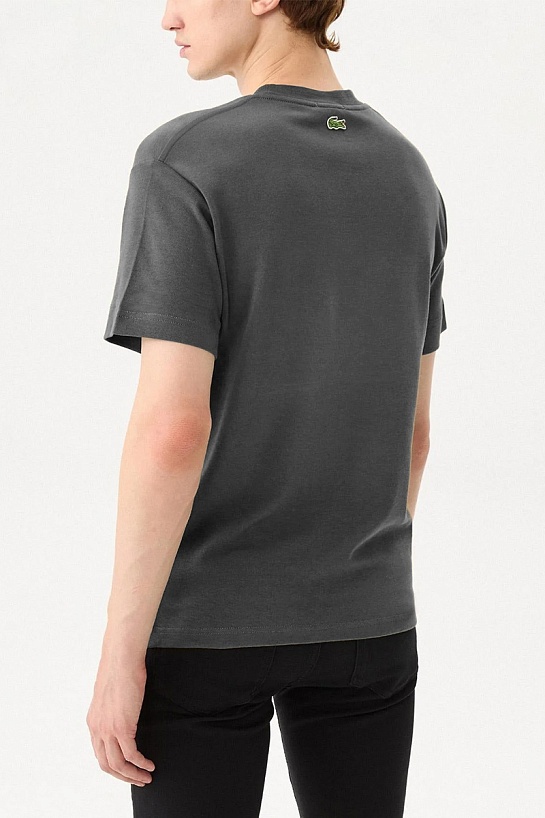 Серая футболка Lacoste logo-print