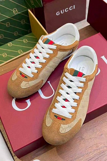 Женские кожаные кроссовки Gucci GG Shift premium   