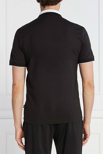 Мужское чёрное поло Hugo Boss logo-embossed   