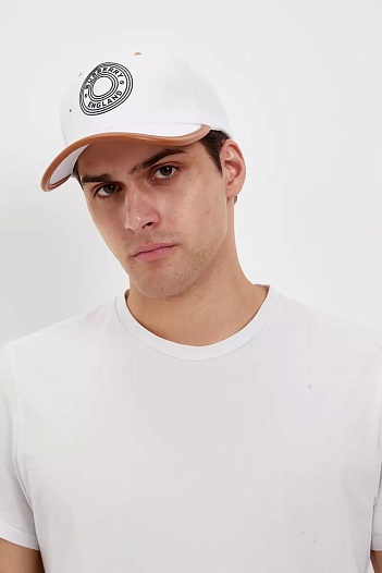 Бейсболка белого цвета Burberry logo-applique   