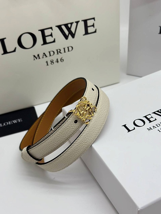 Женский кожаный ремень Loewe Anagram - ширина 2 см, длина 75 / 80 / 85 / 90 см (2 расцветки)