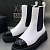 Женские кожаные сапоги Chanel Cruise premium - White / Black