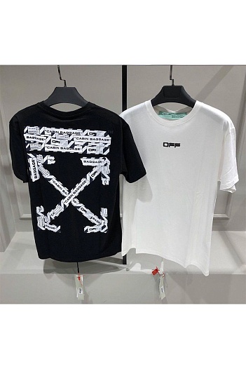 Чёрная оверсайз футболка Off-White "Cabin Baggage"   