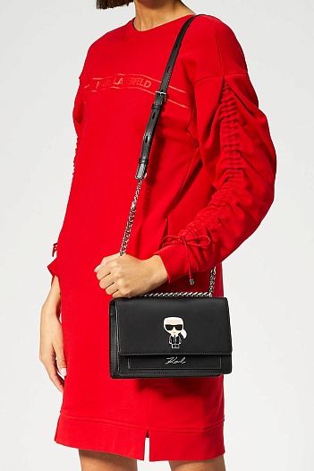 Кожаная сумка Karl Lagerfeld K/Ikonik Metal Lock 22x16 см (2 расцветки)   