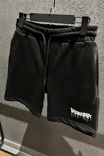 Чёрные мужские шорты Balenciaga graffiti-print   