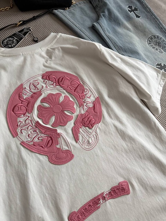 Женская оверсайз футболка Chrome Hearts premium
