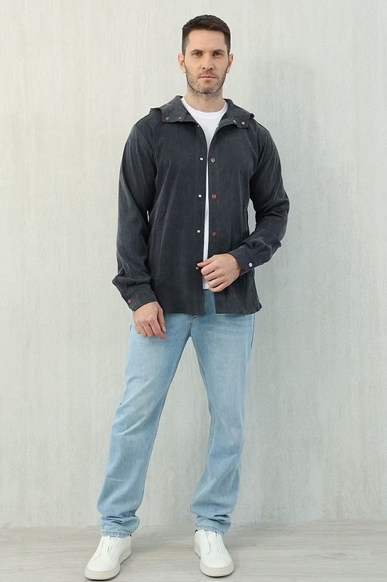 Мужская рубашка Kiton Premium - Grey Denim